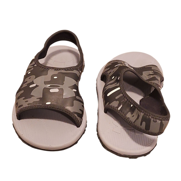 Under Armour Black/Gray/White Camo Sandals - Picture 3 of 6